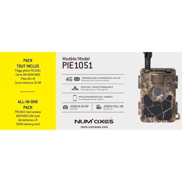 PACK TOUT INCLUS PIE1051 : piège photographique + piles + carte mémoire + carte SIM