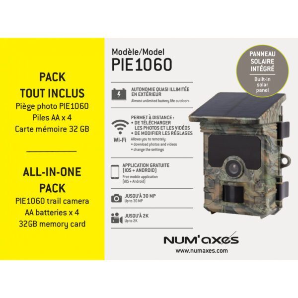 PACK TOUT INCLUS PIE1060 : piège photographique + piles + carte mémoire